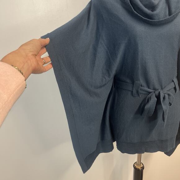 Mercer & Madison Poncho Sweater Women's Size S Teal Green Wool Oversized Boho - Picture 5 of 7